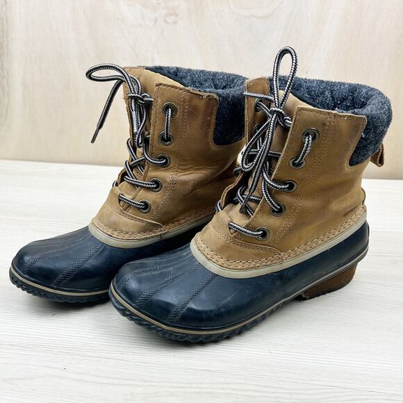 Sorel Women's‎ Duck Boots Leather & Wool Upper (7.5) - Picture 1 of 8